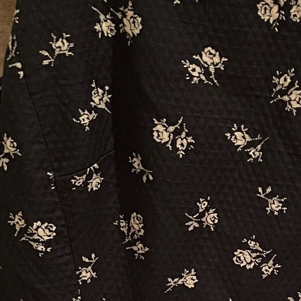 Ann Taylor Black Beige Floral Seersucker Dress Business Career Preppy Feminine 8 - Picture 2 of 9